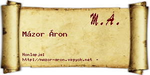 Mázor Áron névjegykártya