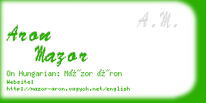 aron mazor business card